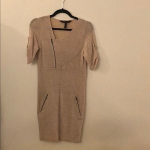 BCBGMaxazria sweater dress 100% wool beige